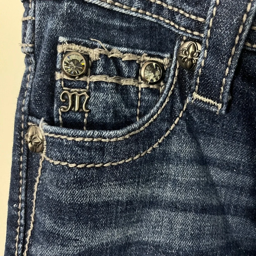 Miss Me Bootcut Jeans Kids Size 10 Dark Wash Embellished JK5443B5